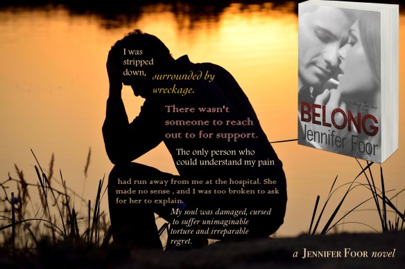 depressed man sitting against the light reflected in the water