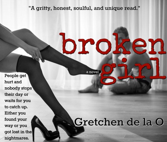 Handsome man watching her wife dressing black stockings